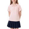 image:imageStelle Girls Polo Shirts School Uniform Peter Pan Collar Short Sleeve Tops  Ruffle Pique CottonBlend Button Down SolidColor Classic Basic Lightweight Breathable Soft Comfy Kids ClothesLight Pink