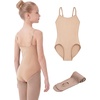 image:imageStelle Girls Seamless Camisole Leotard with Convertible TightsRose Beige