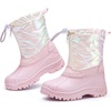 image:imageStelle Girls Snow Boots with Zipper Kids Boys Winter Outdoor Boots  NonSlip Waterproof TPR Outsole Warm Faux Fur Insulated Lining Easy Onoff Cozy Midcalf Fit with Bungee Adjuster for ToddlerIridescent Pink