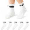 image:imageStelle Girls Socks Cotton Ruffle Athletic Ankle Sock 345 Pairs for Kids  Sporty Stripes Activewear Sock Breathable Comfort Soft Sweet Frilly Trim Stretchy Ribbed Big Girl Toddler 318 Years5 Black Stripes