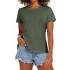image:imageStelle Womens Classic Crewneck TShirt Cotton Modal Casual Everyday Top  Breathable fabric Relaxed fit Short sleeves Layering essential Lounge Travel Machine washableArmy Green