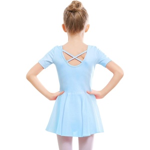 image:imageStelle Ballet Leotards for Girls Toddler Ballet Outfit Dance Leotard Dress  Ballerina Outfit Dress CrissCross amp Bow Back Soft Stretch Fabric Short Sleeve Dance Recital Gymnastics PerformanceStyle 1bluecross Back
