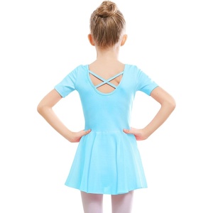 image:imageStelle Ballet Leotards for Girls Toddler Ballet Outfit Dance Leotard Dress  Ballerina Outfit Dress CrissCross amp Bow Back Soft Stretch Fabric Short Sleeve Dance Recital Gymnastics PerformanceStyle 1pool Bluecross Back