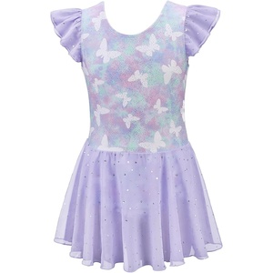 image:imageStelle Ballet Leotards for Girls Toddler Dance Leotard Gymnastic Outfits  Sparkle Flutter Sleeve Ballet Dresses Butterfly Star Print Ballerina Costumes for Dance Performance Party amp Dress UpMagic Flutter