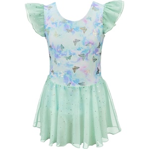image:imageStelle Ballet Leotards for Girls Toddler Dance Leotard Gymnastic Outfits  Sparkle Flutter Sleeve Ballet Dresses Butterfly Star Print Ballerina Costumes for Dance Performance Party amp Dress UpButterfly Mist