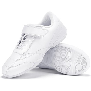 image:imageStelle Cheer Shoes Girls Leather Dance Sneakers  Youth Athletic Tennis Shoes for Cheerleading Training Competition and Practice with Supportive NonMarking SoleWhite1