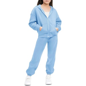 image:imageStelle Girls 2 Piece Sweatsuit Zip Up Hoodies Joggers Tracksuit Sets 515Y  Fleece LiningThick WarmCozyHooded Jackets with PocketsFull Zip Up SweatshirtsJogger with PocketsEasy Pull OnBlue
