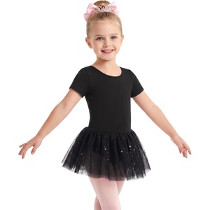 image:imageStelle Girls Ballet Leotards with Sequin Tutu Dress Toddler Dance Outfit  Girls Dance Tutu Dresses Short Sleeve Fluffy Tulle skirted Ballerina Costumes for Dance Classes Recitals PerformanceBlack