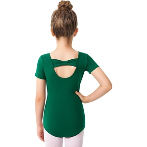 image:imageStelle Girls Cotton Ballet Dance Leotard with Bow Back for Dance Class  Cotton Soft stretch fabric Breathable Comfort fit Leotard for girls Toddler Ballet class Gymnastics Dance recital1green