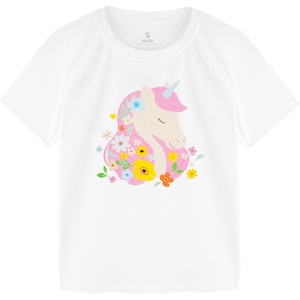 image:imageStelle Girls Graphic T Shirt Cotton Crewneck Short Sleeve Casual Tee  Classic fit Short sleeve Soft cotton blend Breathable Stretch Graphic print School Playdates Vacation Girls tshirtPink Unicornwhite