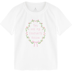 image:imageStelle Girls Graphic T Shirt Cotton Crewneck Short Sleeve Casual Tee  Classic fit Short sleeve Soft cotton blend Breathable Stretch Graphic print School Playdates Vacation Girls tshirtPink Garlandwhite