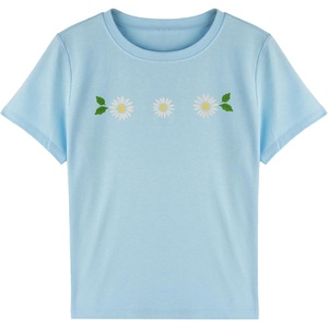 image:imageStelle Girls Graphic T Shirt Cotton Crewneck Short Sleeve Casual Tee  Classic fit Short sleeve Soft cotton blend Breathable Stretch Graphic print School Playdates Vacation Girls tshirtBaby Daisyblue