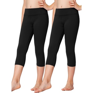 image:imageStelle Girls Leggings with Hidden Pocket for Kids Dance Yoga Athletic Pants  Highrise waistbandSoft 4way stretchMoisturewickingNon seethrough for dancegymnasticsyogarunning and daily wearA5capriblack2