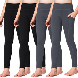 image:imageStelle Girls Leggings with Pockets Kids Dance Yoga Running Athletic Pants  Soft 4Way StretchHighRise Wide WaistbandSide PocketsMoistureWickingNonSeeThrough for DanceYogaRunningDaily WearBlackblackcharcoalcharcoal