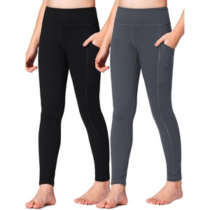 image:imageStelle Girls Leggings with Pockets Kids Dance Yoga Running Athletic Pants  Soft 4Way StretchHighRise Wide WaistbandSide PocketsMoistureWickingNonSeeThrough for DanceYogaRunningDaily WearBlackcharcoal 2 Side Pocket