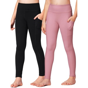 image:imageStelle Girls Leggings with Pockets Kids Dance Yoga Running Athletic Pants  Soft 4Way StretchHighRise Wide WaistbandSide PocketsMoistureWickingNonSeeThrough for DanceYogaRunningDaily WearBlackpink