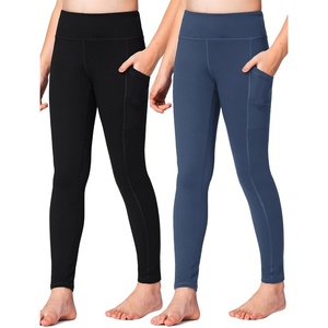 image:imageStelle Girls Leggings with Pockets Kids Dance Yoga Running Athletic Pants  Soft 4Way StretchHighRise Wide WaistbandSide PocketsMoistureWickingNonSeeThrough for DanceYogaRunningDaily WearBlackdark Slate Blue 2 Side Pocket