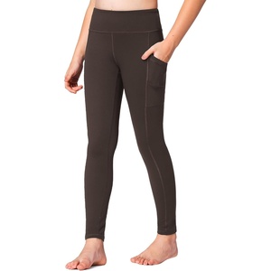 image:imageStelle Girls Leggings with Pockets Kids Dance Yoga Running Athletic Pants  Soft 4Way StretchHighRise Wide WaistbandSide PocketsMoistureWickingNonSeeThrough for DanceYogaRunningDaily WearEspresso2 Side Pocket