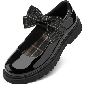 image:imageStelle Girls Mary Jane Shoes School Uniform Flats Dress Shoes Detachable Bow Chunky Formal for LittleBig Kids  Removable bow Cushioned comfort Flexible outsole Flower girl Party Comfortable allday wearPublack Pat