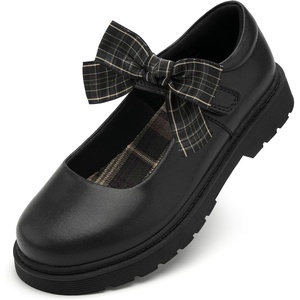 image:imageStelle Girls Mary Jane Shoes School Uniform Flats Dress Shoes Detachable Bow Chunky Formal for LittleBig Kids  Removable bow Cushioned comfort Flexible outsole Flower girl Party Comfortable allday wearBlack