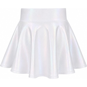 image:imageStelle Girls Metallic Skirt with Short High Waisted Skort 615 Years  Sparkly Shiny Stretchy Comfortable Cheer Dancewear Birthday Party Kids YouthSkater Style School EventsTennis CourtWhite