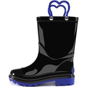 image:imageStelle Girls Waterproof Rain Boots with EasyOn Handles  Girls amp Boys Lightweight Cute Heart Handles NonSlip Sole Rain Puddle Outdoor Play for Toddler to KidsBlack