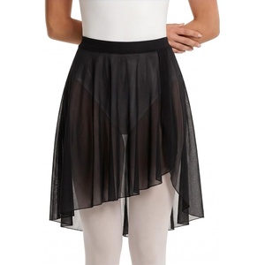 image:imageStelle Women Ballet Skirt Chiffon Dance Wrap Skirt Mesh Sheer Pull On Skirt  BlackWhitePink Ballet Skirt Women Pull on elastic waist Chiffon ballet wrap skirt Dance Rehearsal Recital Studio wearBlack