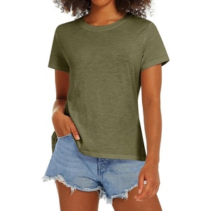 image:imageStelle Womens Classic Crewneck TShirt Cotton Modal Casual Everyday Top  Breathable fabric Relaxed fit Short sleeves Layering essential Lounge Travel Machine washableOlive Green