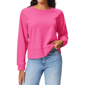image:imageStelle Womens Raglan Crewneck Sweatshirt Relaxed Fit Casual Everyday  Soft fleece lining Raglan sleeves Ribbed cuffs Layering essential Lounge Travel StreetwearCosmopolitan