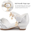 image:imageStelle Girls Glitter Charm Dress Shoes Sequins Princess Heels for Party  Sparkle finish Decorative charms Cushioned comfort Flexible outsole Dressup Special occasions Comfortable fitSilver