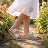 image:imageStelle Girls Sandals Kids Slide Summer Shoes Slip on Slippers  Lightweight FlexibleAdjustable StrapsSlip onRainbowBeach Pool EVA outsoleGold
