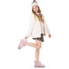 image:imageStelle Kids Snow Boots Girls Boys Winter Ankle Boots  Faux Fur LinedFaux Suede UpperPullOnTPR OutsoleCozyLightweightComfortableOutdoorWarmToddlerLittle Big KidRainbow