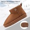 image:imageStelle Kids Snow Boots Girls Boys Winter Ankle Boots  Faux Fur LinedFaux Suede UpperPullOnTPR OutsoleCozyLightweightComfortableOutdoorWarmToddlerLittle Big KidChestnut