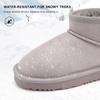 image:imageStelle Kids Snow Boots Girls Boys Winter Ankle Boots  Faux Fur LinedFaux Suede UpperPullOnTPR OutsoleCozyLightweightComfortableOutdoorWarmToddlerLittle Big KidGrey