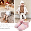 image:imageStelle Kids Snow Boots Girls Boys Winter Ankle Boots  Faux Fur LinedFaux Suede UpperPullOnTPR OutsoleCozyLightweightComfortableOutdoorWarmToddlerLittle Big KidRainbow