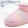 image:imageStelle Kids Snow Boots Girls Boys Winter Ankle Boots  Faux Fur LinedFaux Suede UpperPullOnTPR OutsoleCozyLightweightComfortableOutdoorWarmToddlerLittle Big KidRainbow