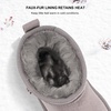 image:imageStelle Kids Snow Boots Girls Boys Winter Ankle Boots  Faux Fur LinedFaux Suede UpperPullOnTPR OutsoleCozyLightweightComfortableOutdoorWarmToddlerLittle Big KidGrey