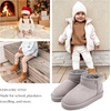 image:imageStelle Kids Snow Boots Girls Boys Winter Ankle Boots  Faux Fur LinedFaux Suede UpperPullOnTPR OutsoleCozyLightweightComfortableOutdoorWarmToddlerLittle Big KidGrey