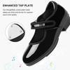 image:imageStelle Tap Shoes for Toddler Girls PU Unisex Tap Dance Shoes  Rounded toe Padded heel collar Clear tap sound Cushioned insole Nonslip outsole Lightweight designBblack