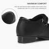 image:imageStelle Tap Shoes for Toddler Girls PU Unisex Tap Dance Shoes  Rounded toe Padded heel collar Clear tap sound Cushioned insole Nonslip outsole Lightweight designBblack Pu