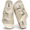 image:imageStelle Girls Sandals Kids Slide Summer Shoes Slip on Slippers  Lightweight FlexibleAdjustable StrapsSlip onRainbowBeach Pool EVA outsoleGold