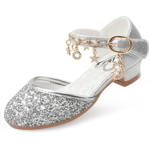 image:imageStelle Girls Glitter Charm Dress Shoes Sequins Princess Heels for Party  Sparkle finish Decorative charms Cushioned comfort Flexible outsole Dressup Special occasions Comfortable fitSilver
