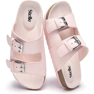 image:imageStelle Girls Sandals Kids Slide Summer Shoes Slip on Slippers  Lightweight FlexibleAdjustable StrapsSlip onRainbowBeach Pool EVA outsoleBlush Pink