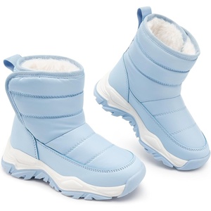 image:imageStelle Girls Snow Boots for Toddler Kids Warm Winter Shoes  Boys Cold Weather Outdoor Sport Play Water Repellent Soft Faux Fur Lined Non Slip Lightweight Mid Calf Hook and LoopIcy Blue