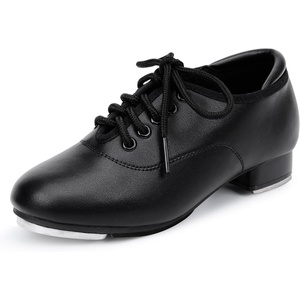 image:imageStelle LaceUp Kids Tap Shoes Dance Shoes for Girls  Secure lace closureAttached toe and heel tapsCushioned insoleFlexible outsoleDance class practiceLittle to big kidsBlack