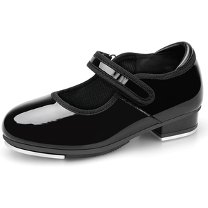 image:imageStelle Tap Shoes for Toddler Girls PU Unisex Tap Dance Shoes  Rounded toe Padded heel collar Clear tap sound Cushioned insole Nonslip outsole Lightweight designBblack
