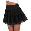 image:imageStelle Womens Athletic Skirt Flowy Casual Mini Cake Skorts with Pocket  Tiered Athletic Skort High Waisted BuiltIn Shorts Bow Detail Flowy ALine Casual Everyday StyleBlack