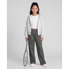 image:imageGirls Wideleg Fleece SweatpantsSoft with Front Pockets Warm Loose FitCharcoal