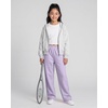 image:imageGirls Wideleg Fleece SweatpantsSoft with Front Pockets Warm Loose FitLavender