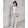 image:imageGirls Wideleg Fleece SweatpantsSoft with Front Pockets Warm Loose FitLight Heather Grey